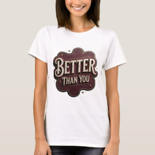 Camiseta Arte de Texto 3D Chic Gold MELHOR QUE VOCÊ