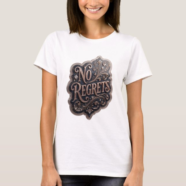 Camiseta Arte de Texto 3D Chic Gold SEM REGRASTES (Frente)