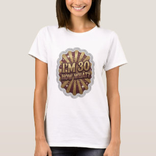 Camiseta Arte de texto 3D Cool Gold EU TENHO 30 AGORA O QUÊ