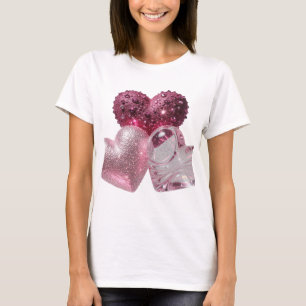 Camiseta Arte de texto 3D Crisp Silver TRÊS CORAÇÕES