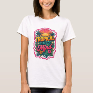 Camiseta Arte de texto 3D divertida laranja ESTADO TROPICAL