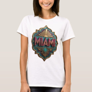 Camiseta Arte de Texto 3D Edgy Pink MIAMI