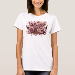 Camiseta Arte de texto 3D Edgy Pink READY SET WINE