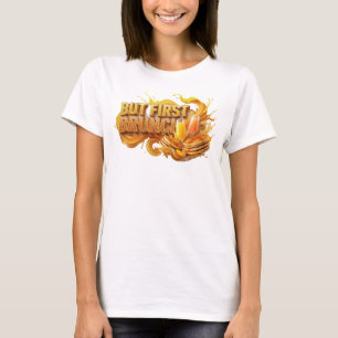 Camiseta Arte de Texto 3D Elegante Laranja MAS PRIMEIRO BRU