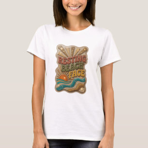 Camiseta Arte de texto 3D elegante LERDO CARA DE PRAIA em l