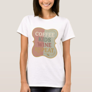 Camiseta Arte de texto 3D em ouro clássico CAFÉ CRIANÇAS VI