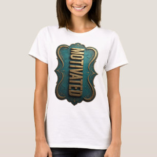 Camiseta Arte de texto 3D em Ouro Legal MOTIVADO