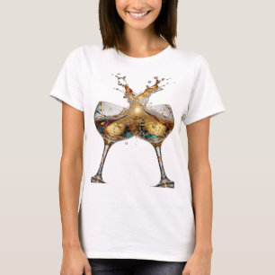 Camiseta Arte de texto 3D em Prata Afiada BRINDE À BOA SAÚD