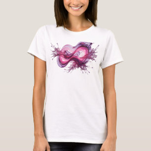 Camiseta Arte de texto 3D em prata moderna INFINITY