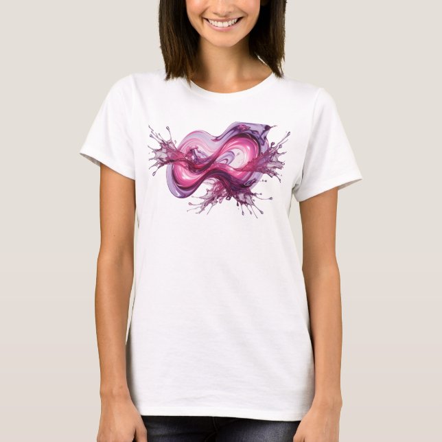 Camiseta Arte de texto 3D em prata moderna INFINITY (Frente)