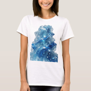 Camiseta Arte de texto 3D em prata Statement BLUE ICE WAVE