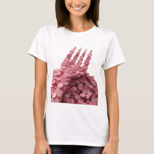 Camiseta Arte de texto 3D em rosa negrito MÃO DE DINHEIRO