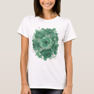 Camiseta Arte de Texto 3D em Verde Vibrante ROSAS VERDES