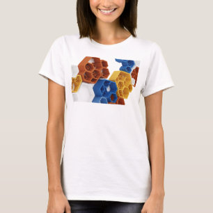 Camiseta Arte de Texto 3D HEXÁGONO FAVO DE MEL Rosa Diverti