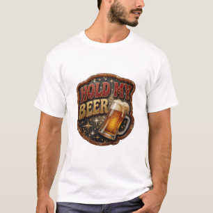 Camiseta Arte de texto 3D icônico SEGURA MINHA CERVEJA