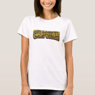 Camiseta Arte de texto 3D laranja icônica CALIFÓRNIA