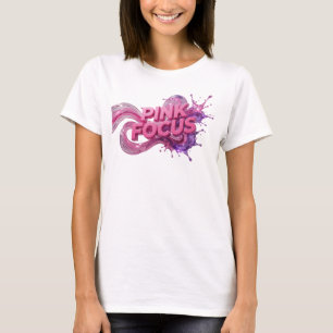 Camiseta Arte de Texto 3D PINK FOCUS Rosa Atraente
