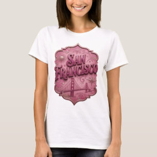 Camiseta Arte de texto 3D rosa limpo SAN FRANCISCO