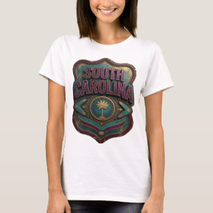 Camiseta Arte de texto 3D roxo lindo CAROLINA DO SUL