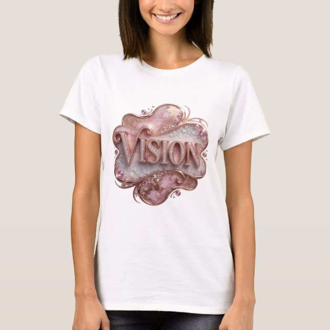 Camiseta Arte de texto 3D Snappy Gold VISION (Frente)