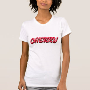 Camiseta Arte de Texto com Letras de Cereja