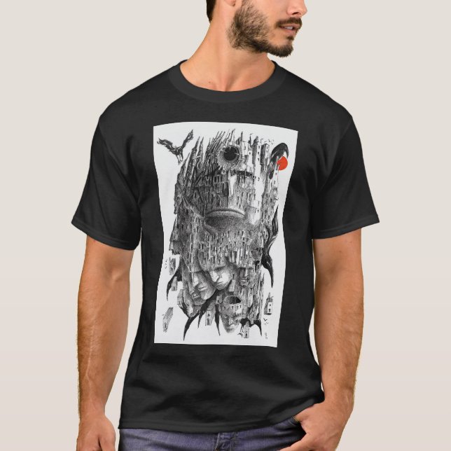 Camiseta arte de tinta do palácio de ravens (Frente)