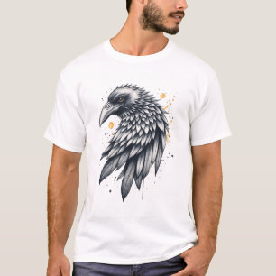 Camiseta Arte de Tinta Elegante Raven