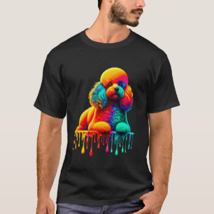 Camiseta Arte de Tinta Pingando Brinquedo Poodle Poodles