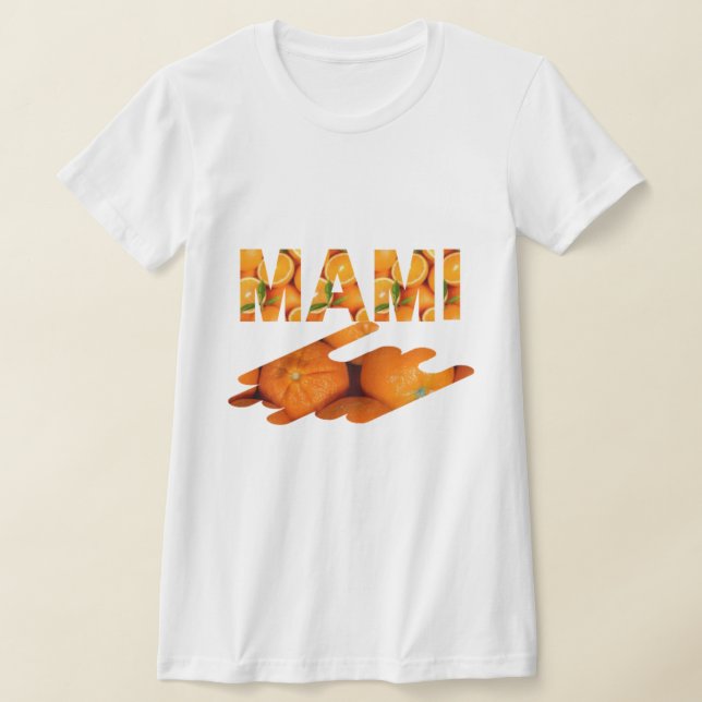Camiseta Arte de Tipografia Laranja MAMI (Postura )