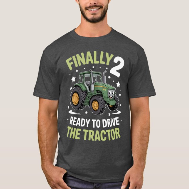Camiseta Arte de trator Finalmente 2 Pronto Para Dirigir Fa (Frente)