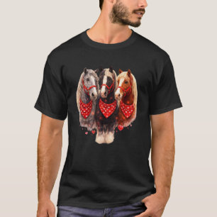 Camiseta Arte de Três Cavalos do Amor Equestre