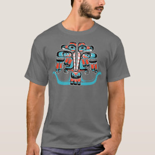Camiseta Arte de Tribo Nativa Americana de Haida de Dois Th