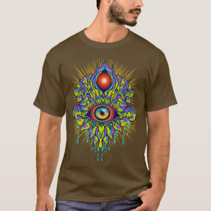 Camiseta Arte De Triquete De 3 Olhos Psicodélica