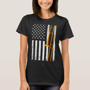 Camiseta Arte de Trombone Engraçado para Homens Mulheres Mú