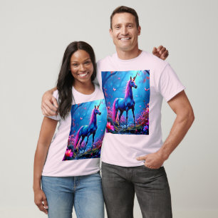 Camiseta Arte de Unicórnio de Fantasia Mística