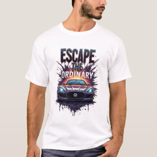 Camiseta Arte de velocidade de carro esportivo neon fora do