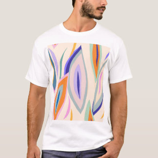 Camiseta Arte de Verão: Padrão de Colagem Criativa