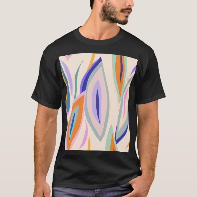 Camiseta Arte de Verão: Padrão de Colagem Criativa (Frente)