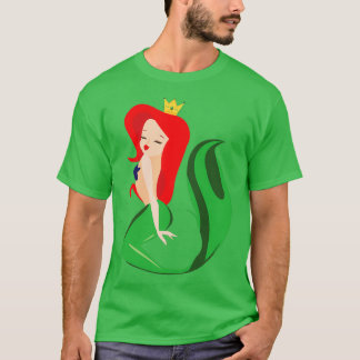 Camiseta Arte de Vetor de Sereia Verde
