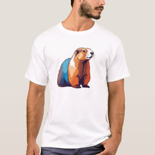 Camiseta Arte de Vetor Marmot com Cores Vibrantes