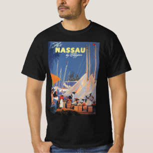 Camiseta Arte de viagem das Bahamas vintage, voe para Nassa