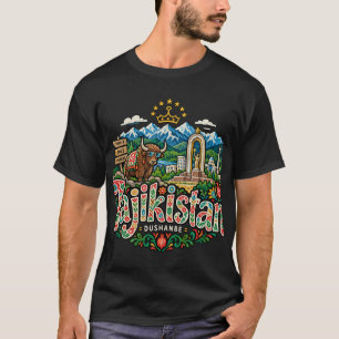 Camiseta Arte de Viagem Desenhada à Mão Marco de Referência