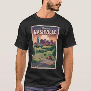 Camiseta Arte de Viagem pela Estrada Sul de Nashville Tenne