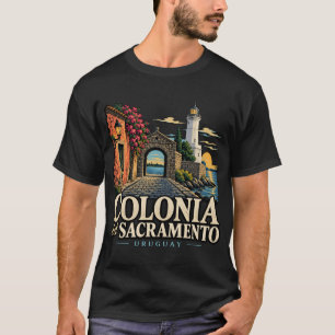 Camiseta Arte de Viagem Vintage Colonia del Sacramento Urug