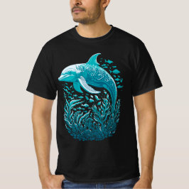Camiseta Arte de Vida Marinha | Design Gráfico de Golfinho
