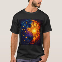 Arte de Vidro Colorido Yin Yang Celestial
