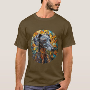 Camiseta Arte de Vidro Pintado de Galgo Italiano