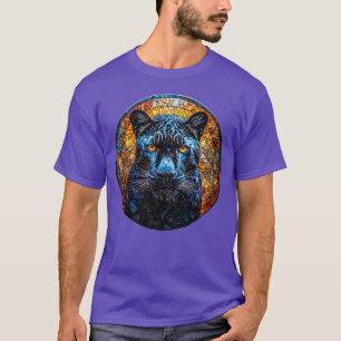 Camiseta Arte de Vidro Pintado Majestoso da Pantera