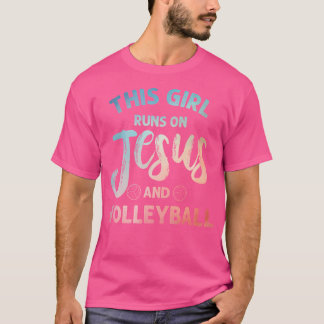 Camiseta Arte de Volei Cristão para Meninas Mulheres Voleib