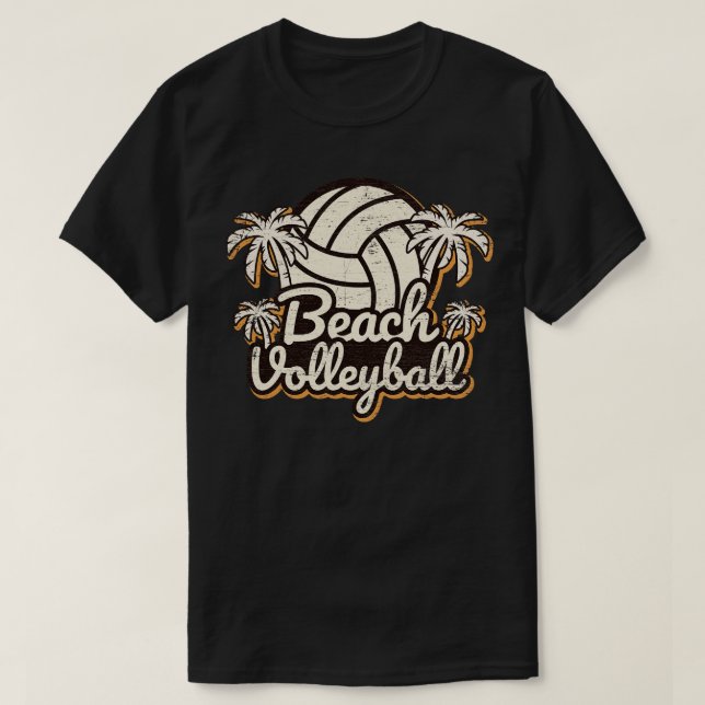 Camiseta Arte de Voleibol de Praia (Frente do Design)
